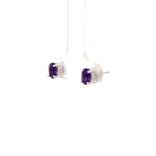 Load image into Gallery viewer, 14k White Gold Amethyst Earrings
