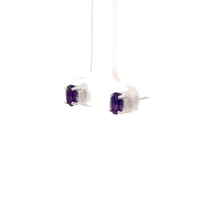 14k White Gold Amethyst Earrings