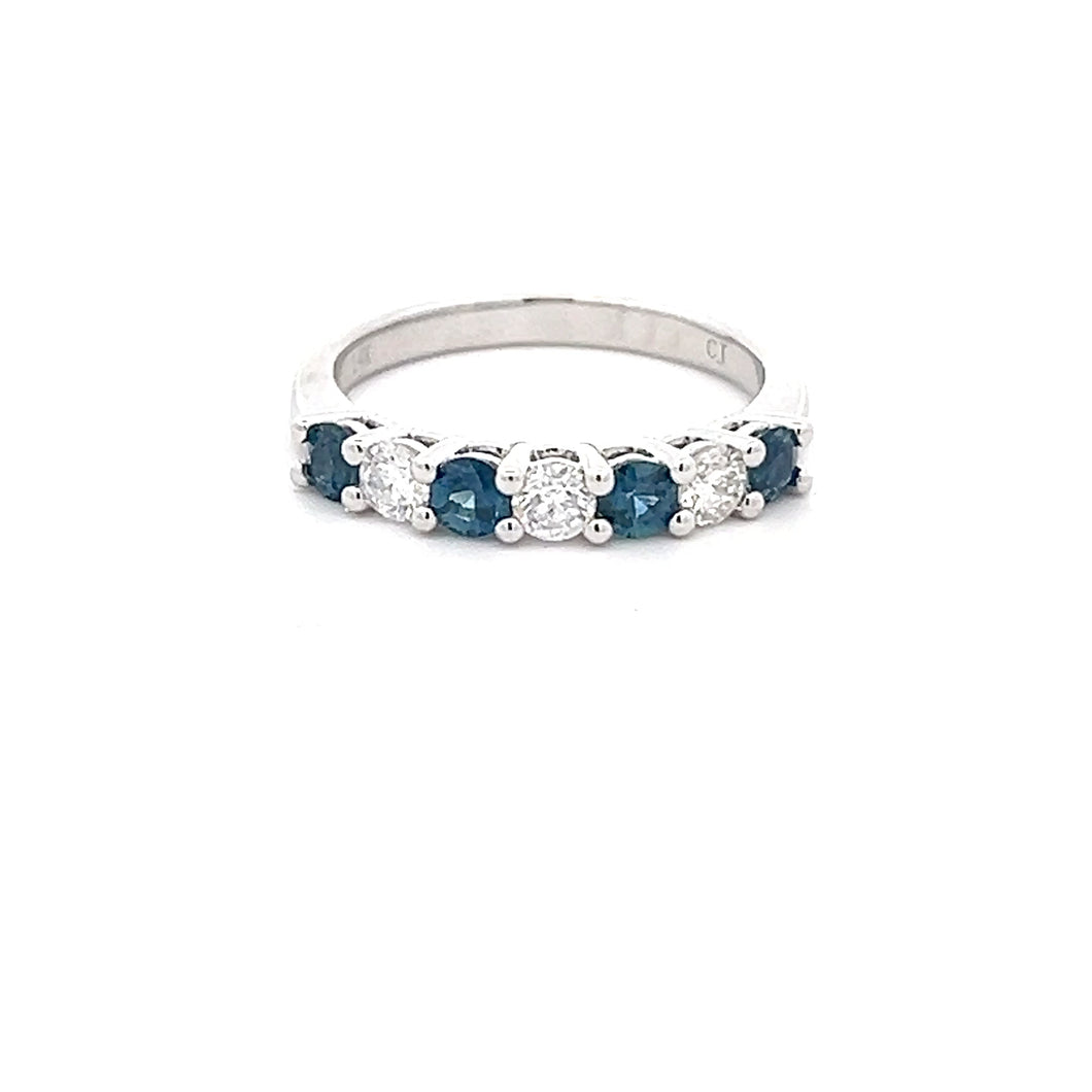 14k White Gold Sapphire and Diamond Ring