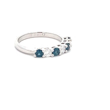 Load image into Gallery viewer, 14k White Gold Sapphire and Diamond Ring
