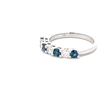 Load image into Gallery viewer, 14k White Gold Sapphire and Diamond Ring
