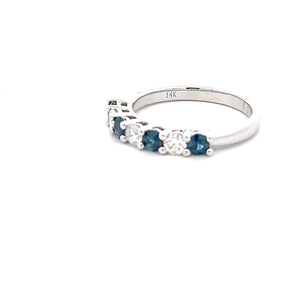 14k White Gold Sapphire and Diamond Ring