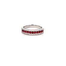 Load image into Gallery viewer, 14k White Gold Ruby Ring with Diamonds
