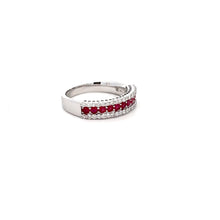 Load image into Gallery viewer, 14k White Gold Ruby Ring with Diamonds
