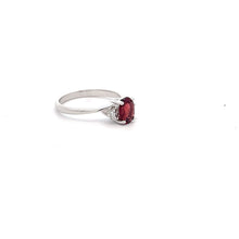 Load image into Gallery viewer, 14k White Gold Garnet Ring with Diamonds
