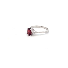 Load image into Gallery viewer, 14k White Gold Garnet Ring with Diamonds
