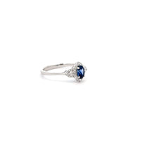 Load image into Gallery viewer, 14k White Gold Sapphire Ring with  Diamonds
