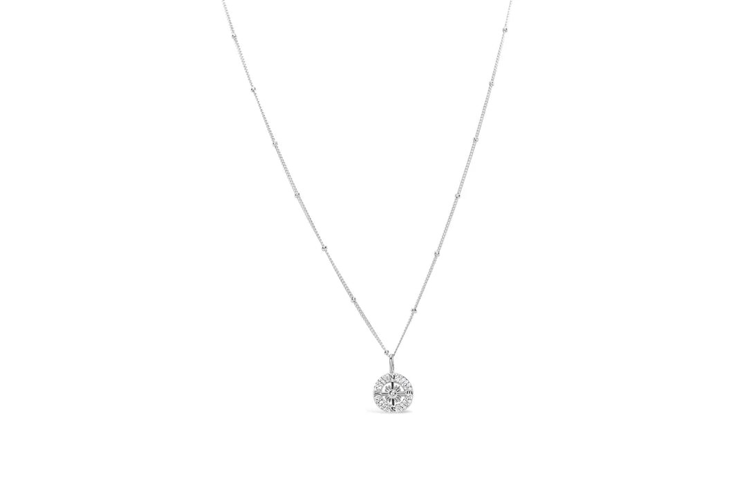 Stia by the Sea Pavé Compass Necklace