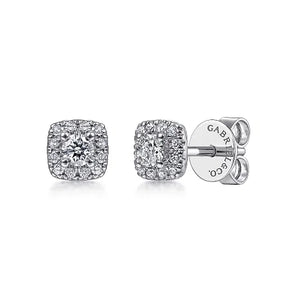 14k White Gold Diamond Studs
