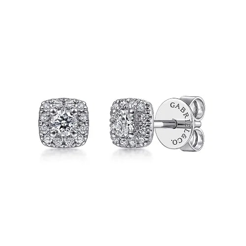 14k White Gold Diamond Studs