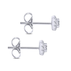 14k White Gold Diamond Studs