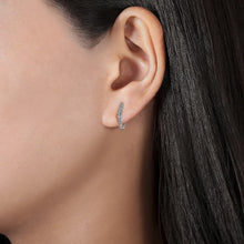 Load image into Gallery viewer, 14k White Gold Diamond Huggie Earrings
