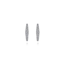 Load image into Gallery viewer, 14k White Gold Diamond Huggie Earrings
