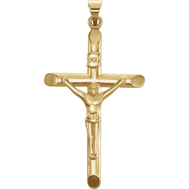 14k Yellow Gold Crucifix Pendant