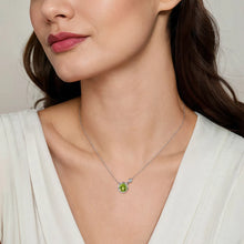 Load image into Gallery viewer, Sterling Silver Peridot Necklace with Diamond
