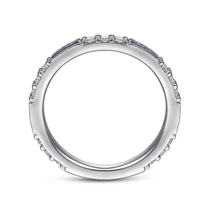 14k White Gold Sapphire and Diamond Ring