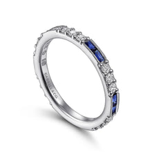 Load image into Gallery viewer, 14k White Gold Sapphire and Diamond Ring
