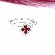 Load image into Gallery viewer, 14k White Gold Garnet Ring
