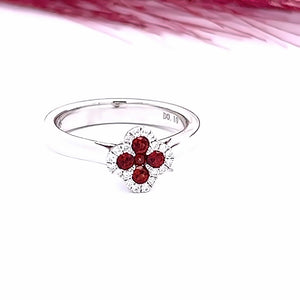 14k White Gold Garnet Ring