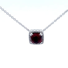 Load image into Gallery viewer, 14k White Gold Garnet Necklace
