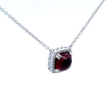 Load image into Gallery viewer, 14k White Gold Garnet Necklace

