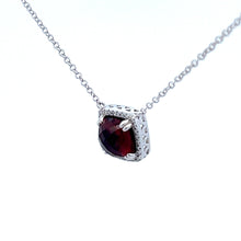 Load image into Gallery viewer, 14k White Gold Garnet Necklace
