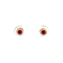 Load image into Gallery viewer, 14k Yellow Gold Ruby Studs
