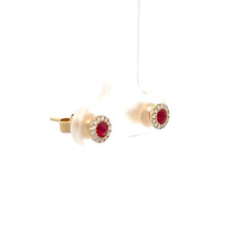 Load image into Gallery viewer, 14k Yellow Gold Ruby Studs
