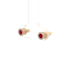 Load image into Gallery viewer, 14k Yellow Gold Ruby Studs

