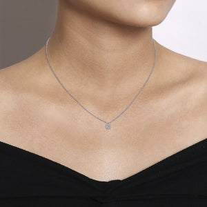 14k White Gold Diamond Necklace