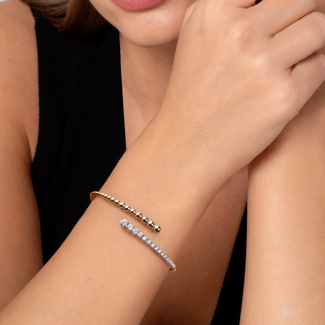 14k Two Tone Diamond Bracelet