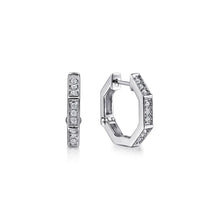 Load image into Gallery viewer, 14k White Gold Diamond Huggies

