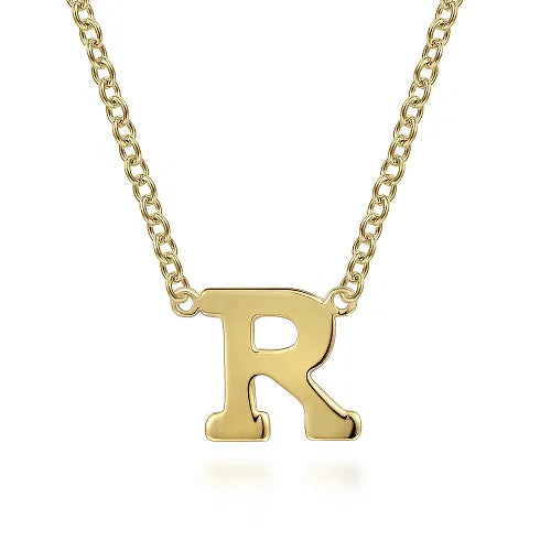 14k Yellow Gold Initial Necklace