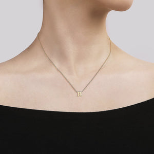 14k Yellow Gold Initial Necklace