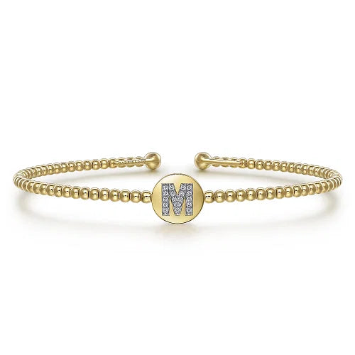 14k Yellow Gold Diamond Initial Bracelet