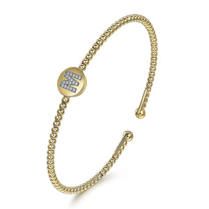 14k Yellow Gold Diamond Initial Bracelet