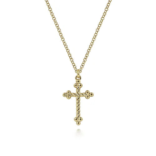 14k Yellow Gold Cross Necklace