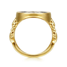 Load image into Gallery viewer, 14k Yellow Gold Diamond Signet Ring
