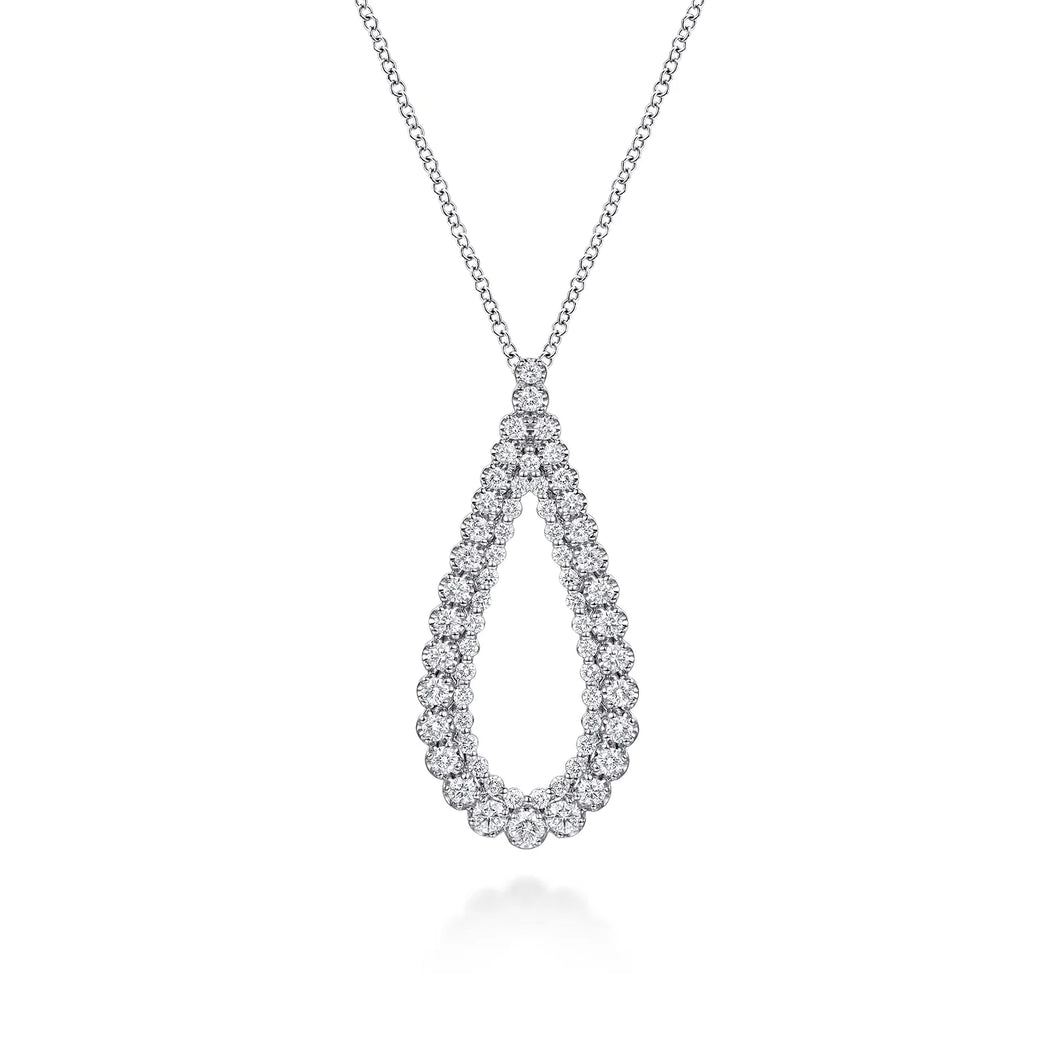 14k White Gold Diamond Necklace