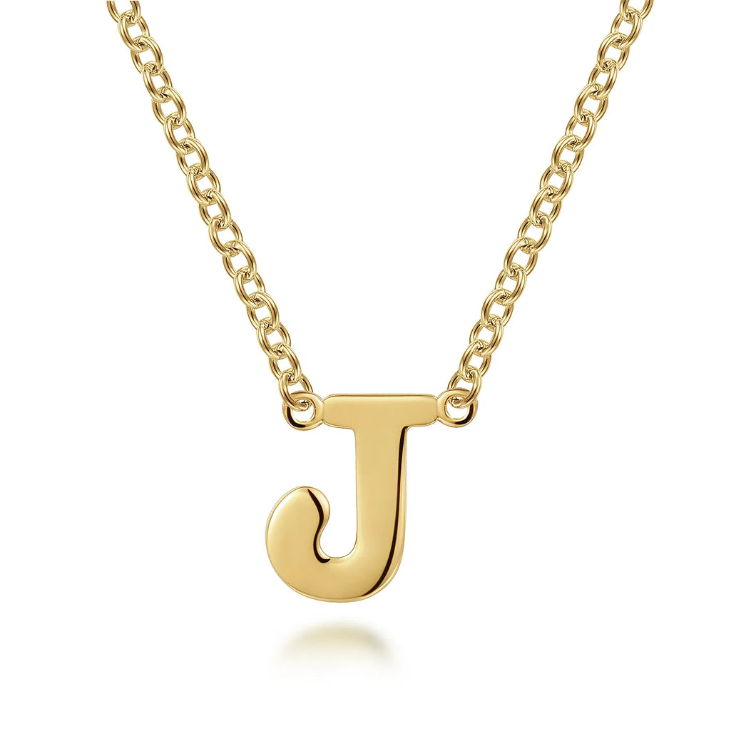 14k Yellow Gold J Necklace