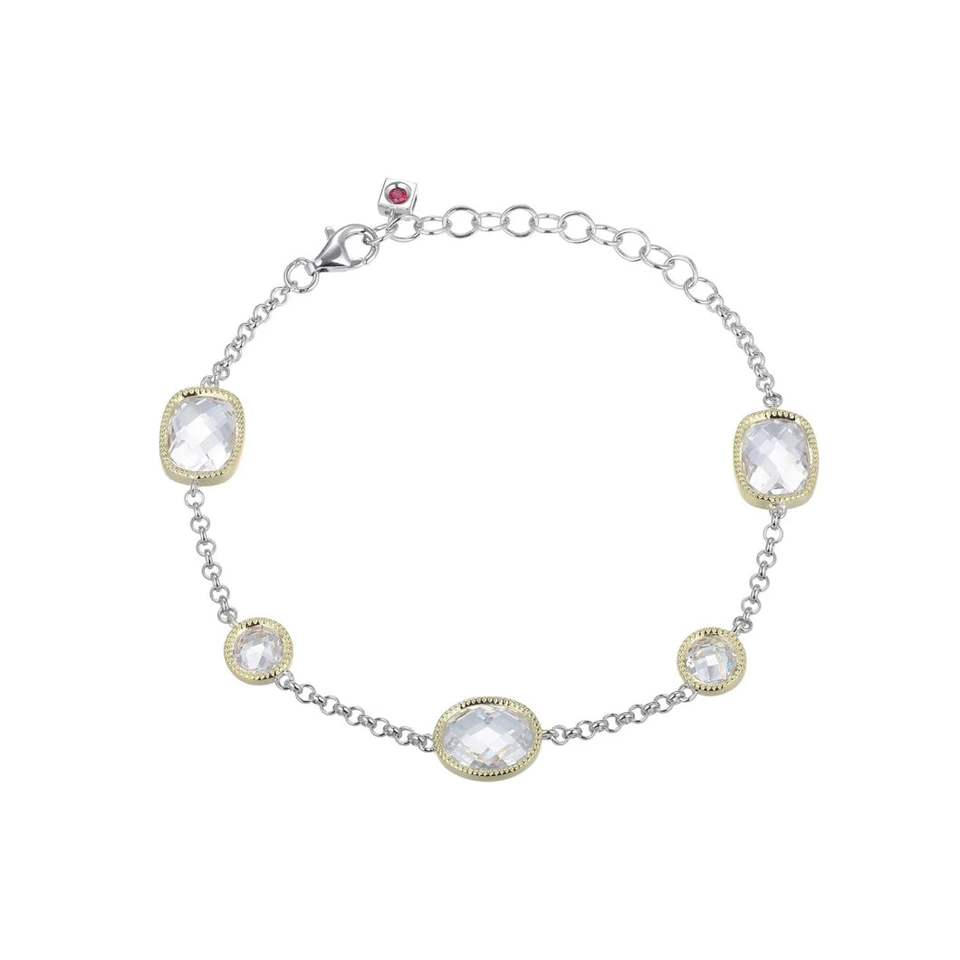 Sterling Silver Gold Plater CZ Bracelet