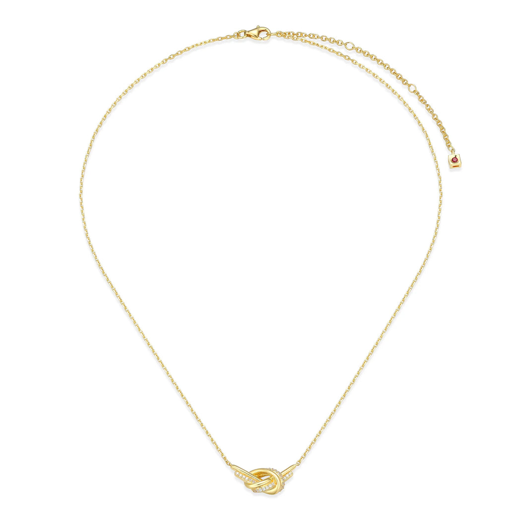 Sterling Silver Gold Plated CZ Necklace
