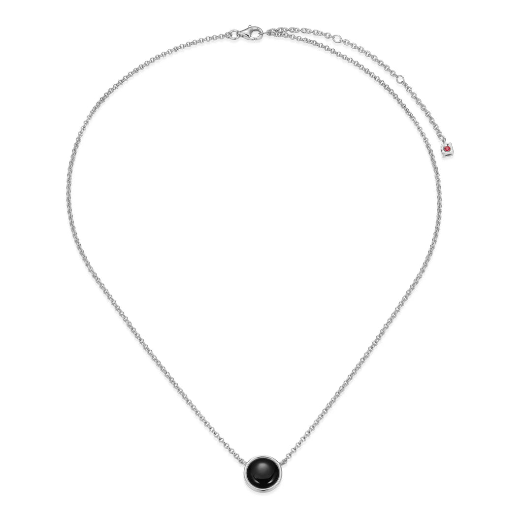 Sterling Silver Black Agate Necklace