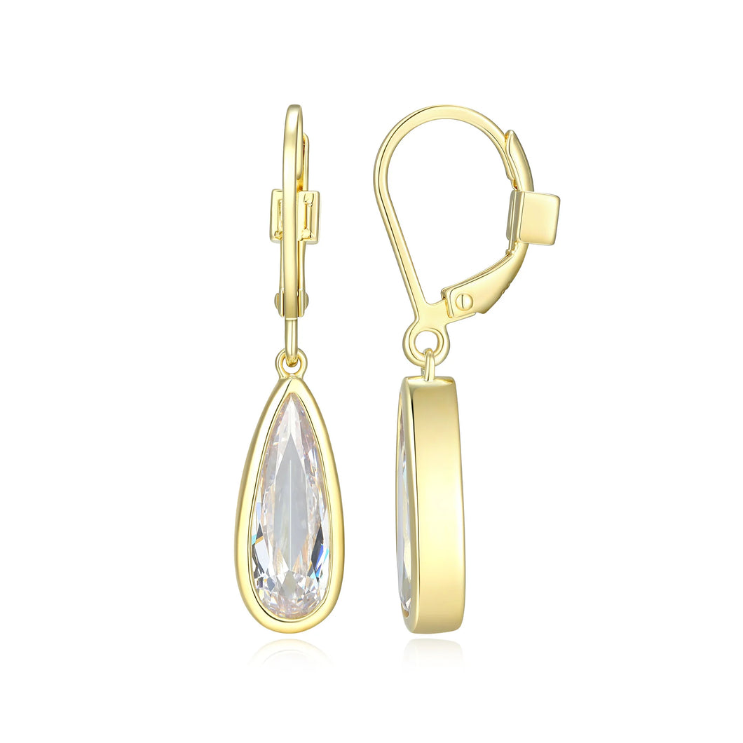 Sterling Silver Gold Plated CZ Earrings