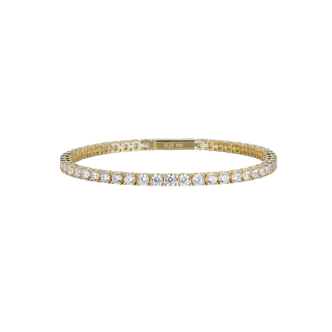 Sterling Silver Gold Plated CZ Bracelet