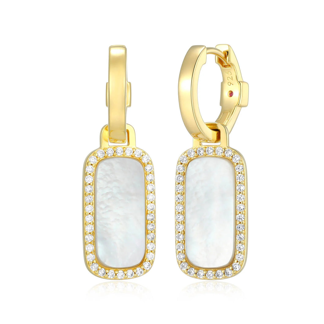 Sterling Silver Gold Plated Mother of Pearl Earrings