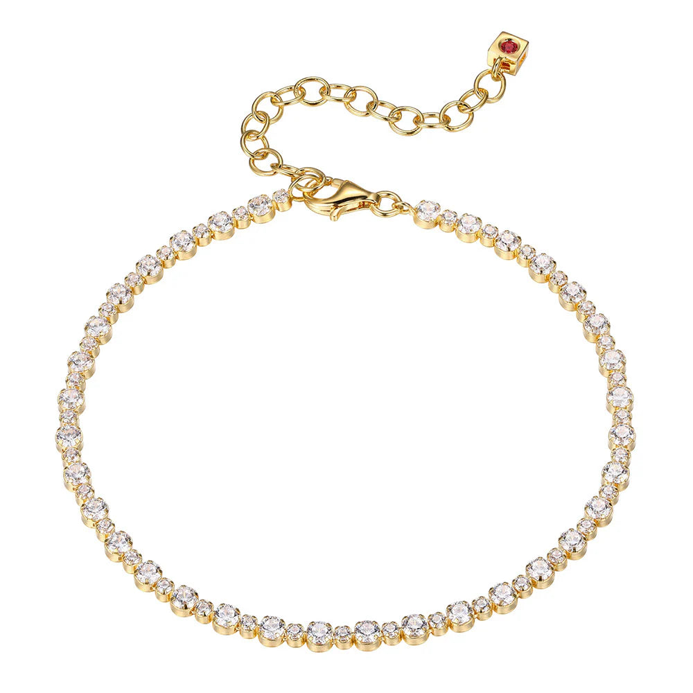 Sterling Silver Gold Plated CZ Bracelet