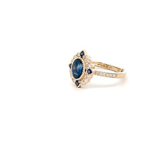 Load image into Gallery viewer, 14k Yellow Gold Sapphire Ring with Diamonds
