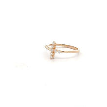 Load image into Gallery viewer, 14k Yellow Gold Diamond Cross Ring
