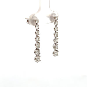 14k White Gold Diamond Earrings